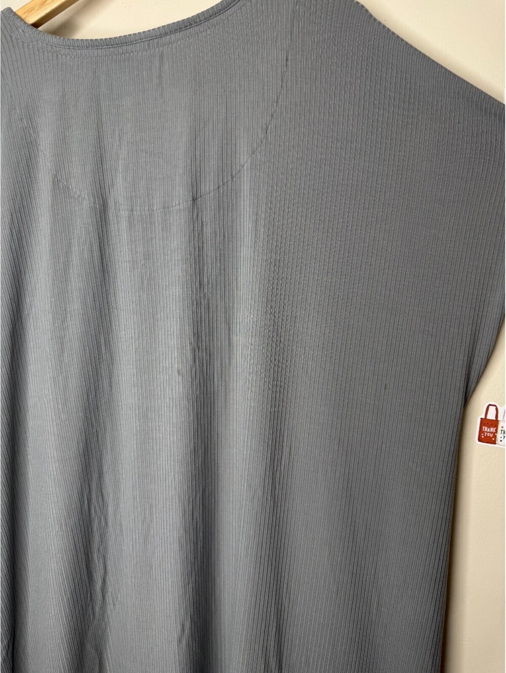 MUK LUKS Butter Knit Short-Sleeve Shift Dress Gray, Size 2X - Picture 8 of 10